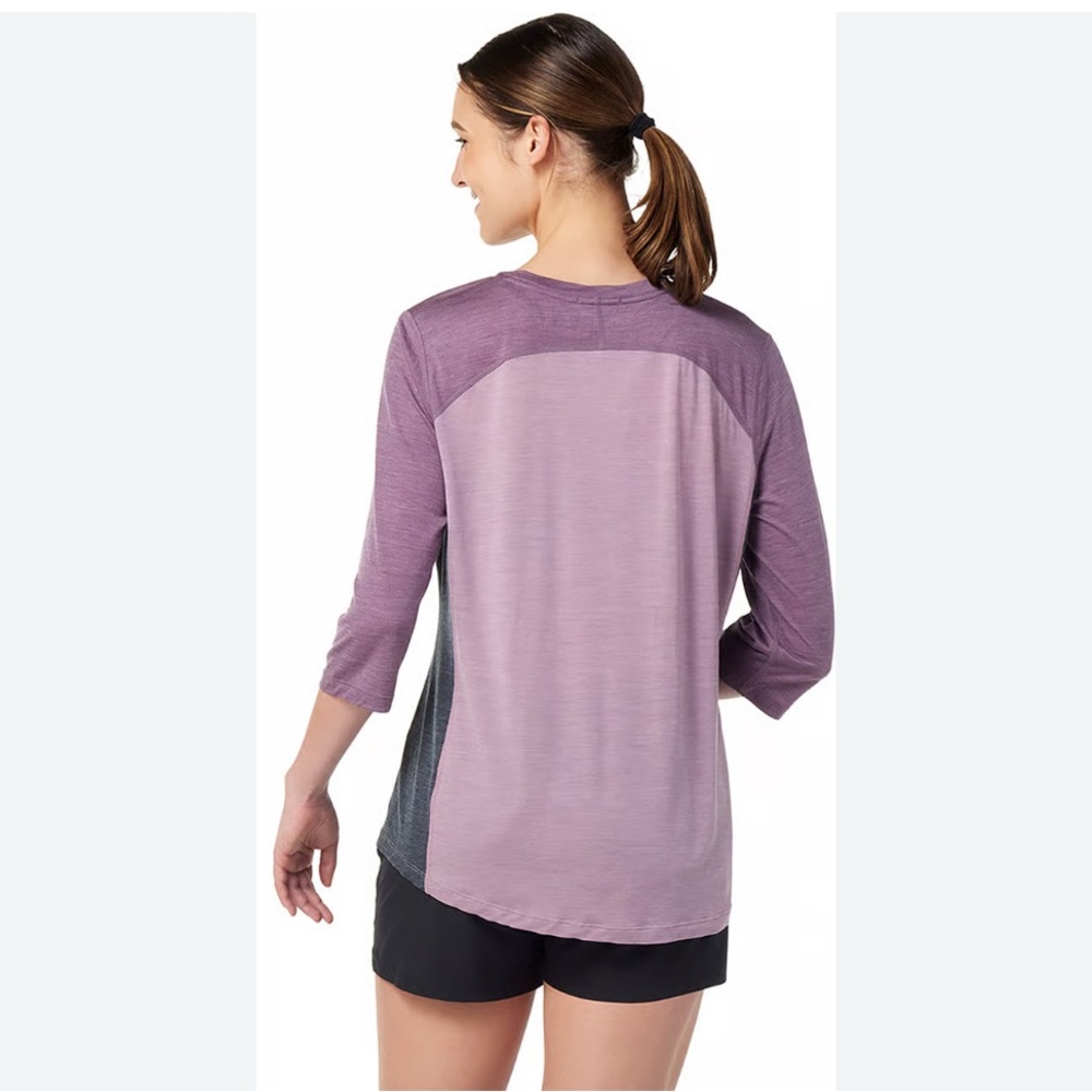 SMARTWOOL MERINO SPORT 120 MOUNTAIN BIKE 3/4 SLEEVE TEE SHIRT WOMEN’S SMALL